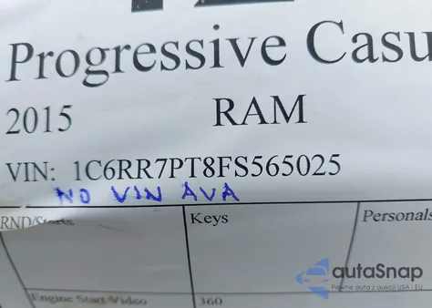 2015 Ram 1500 Longhorn из США, поврежденный, VIN 1C6RR7PT8FS565025